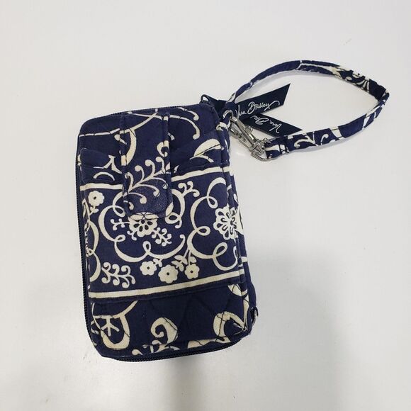 Vera Bradley Woman's Small Wallet / Wristlet, Navy and White, Approx. 6 x 3 - Picture 6 of 6